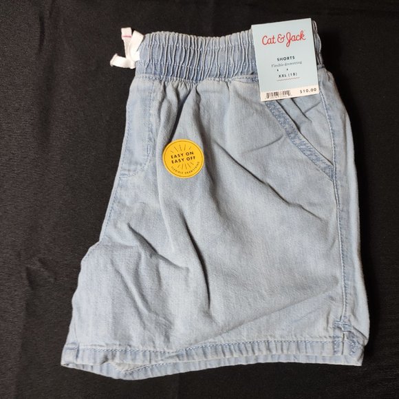 Cat & Jack Bottoms Cat Jack Girls Pullon Denim Jean Shorts Xxl Nwt